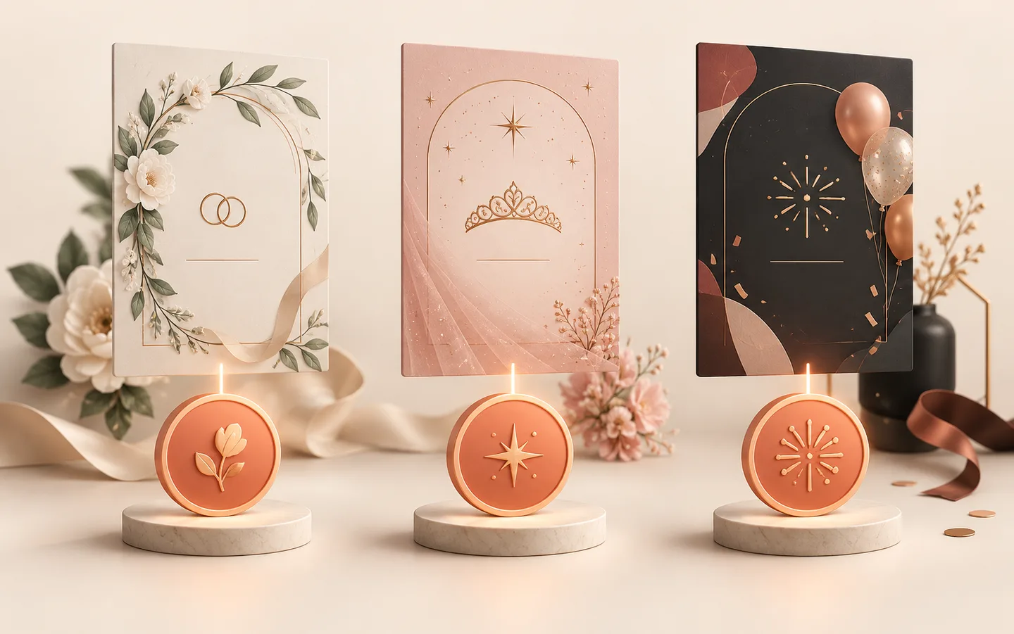 Colección real de productos de invitación InvitaNow