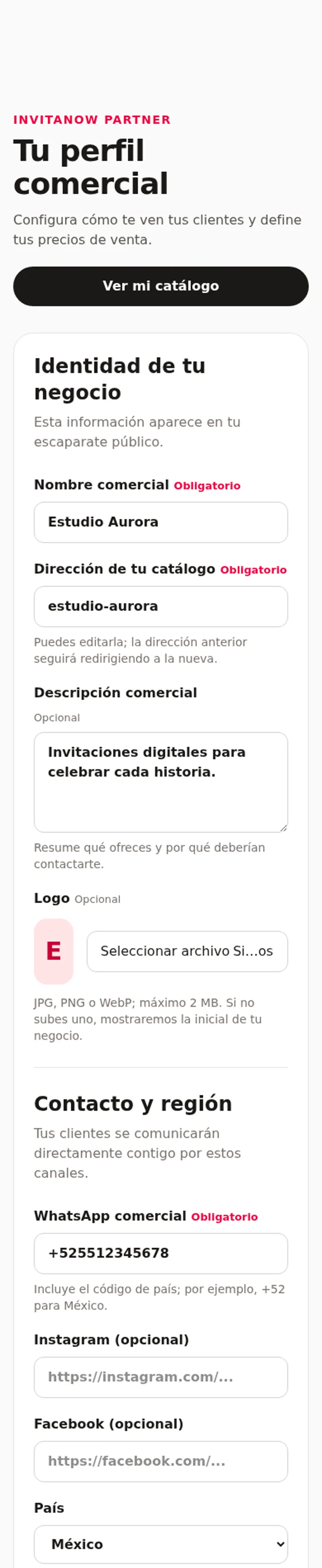 CRM y herramientas comerciales reales de InvitaNow Partner